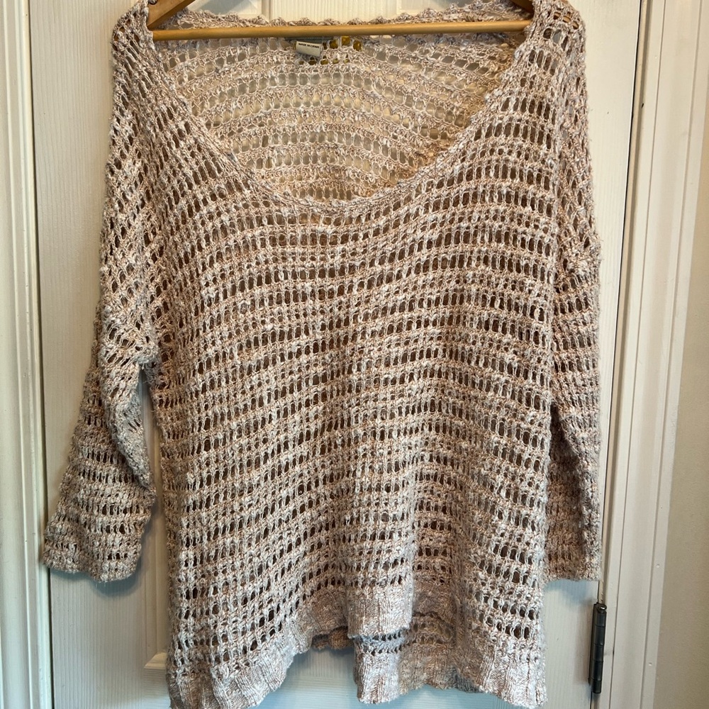 Lucky Brand Textured Cream Sweater Size Large